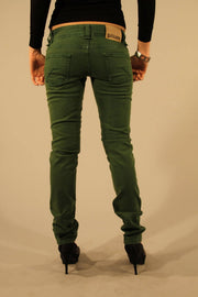 JOHN GALLIANO WOMEN'S GREEN DENIM JEANS