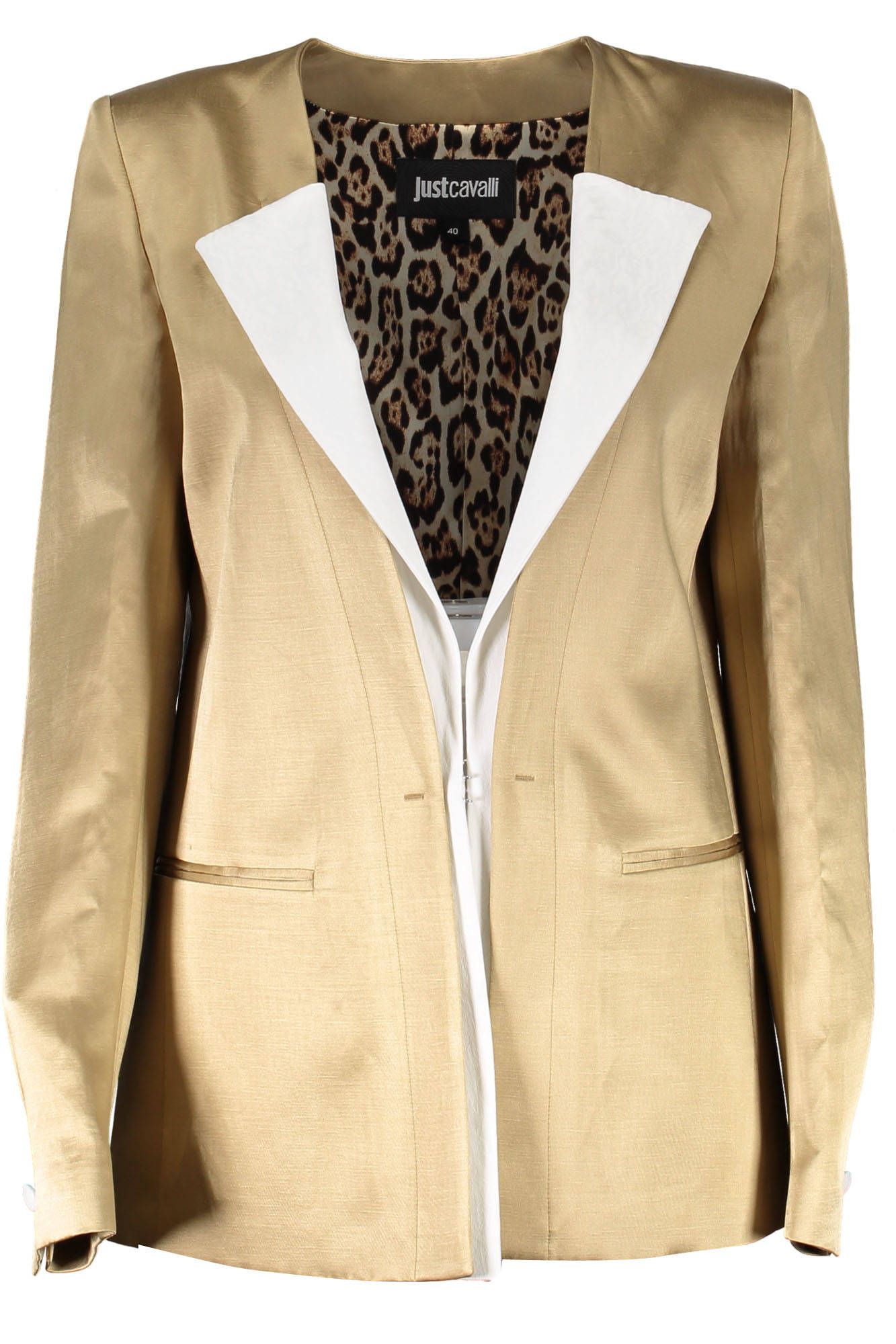 JUST CAVALLI JAQUETA CLÁSSICA MULHER OURO