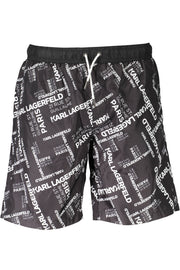 CALÇÕES DE BANHO COM ATACADORES KARL LAGERFELD BEACHWEAR HOMEM PRETOS