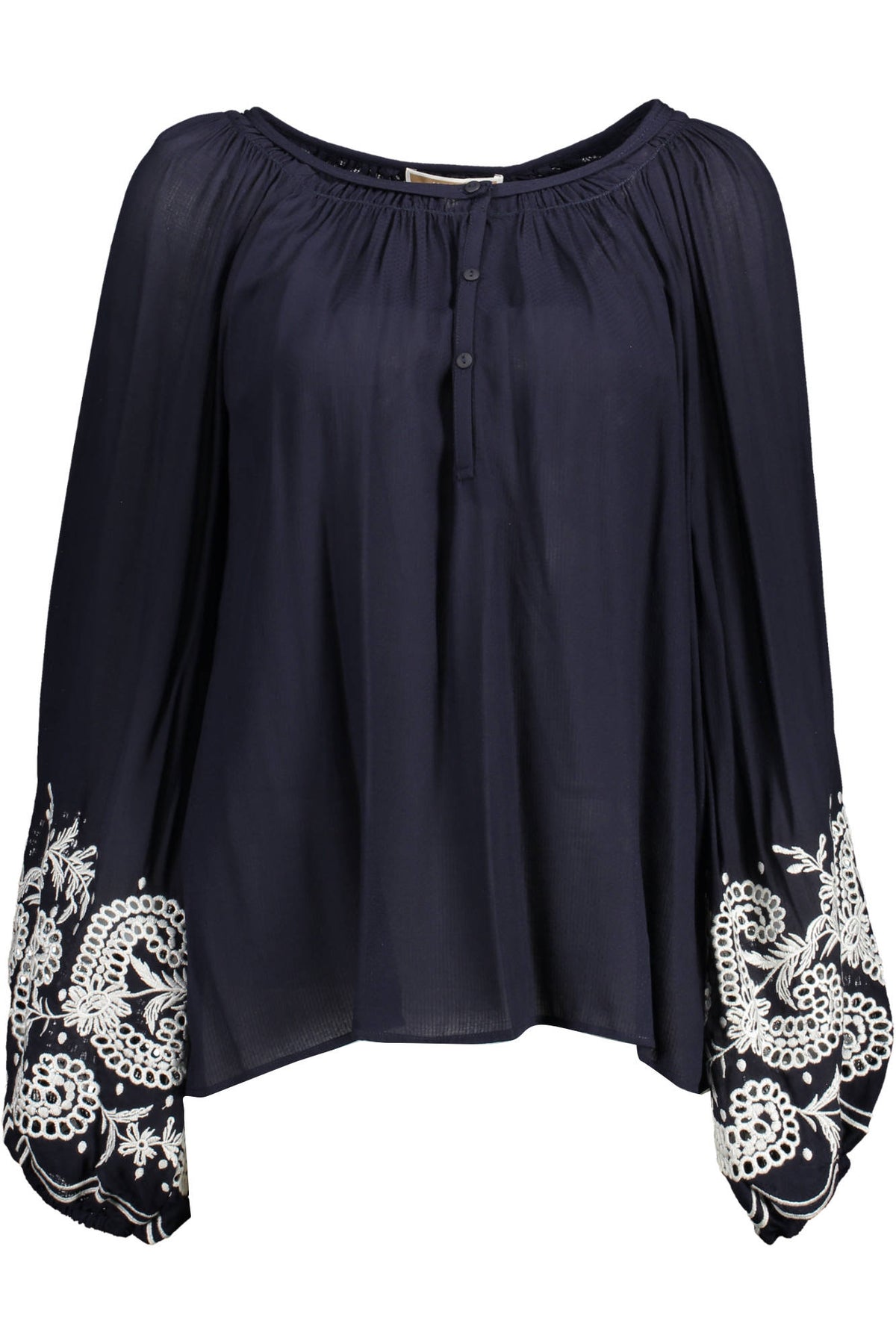 CAMISA COM BORDADO KOCCA MULHER AZUL