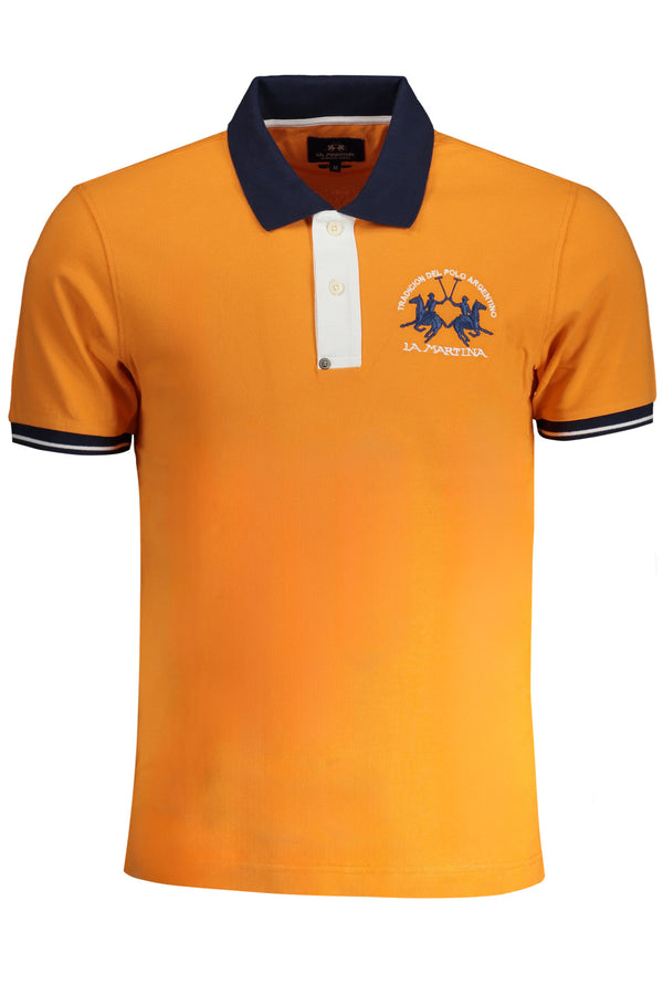 CAMISA POLO LA MARTINA HOMEM LARANJA DE MANGA CURTA