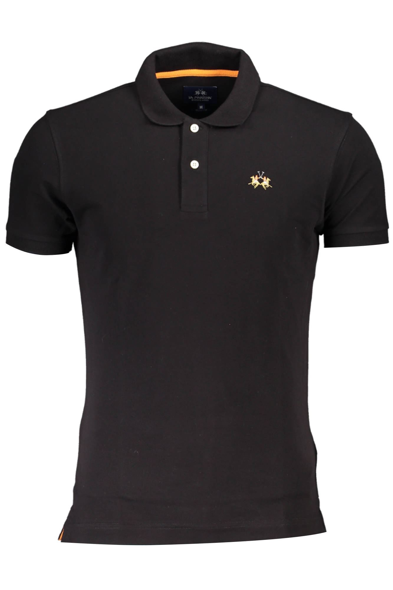 LA MARTINA Men's Black Short-Sleeved Polo Shirt