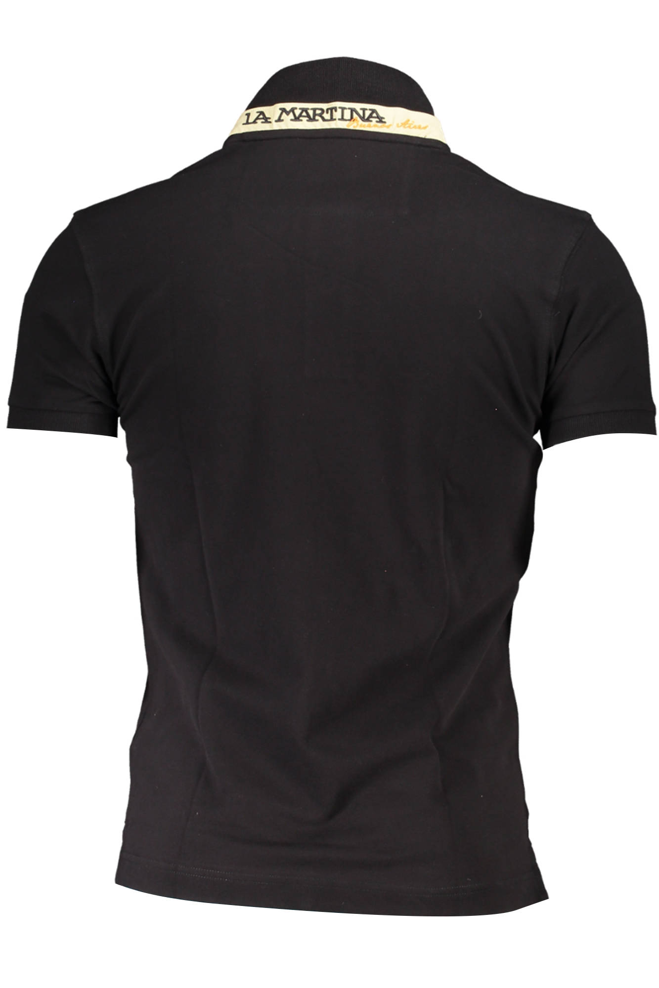 LA MARTINA Men's Black Short-Sleeved Polo Shirt