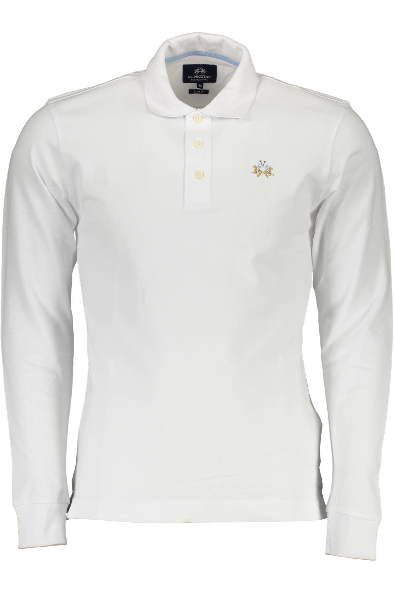 LA MARTINA WHITE LONG-SLEEVED POLO SHIRT FOR MEN