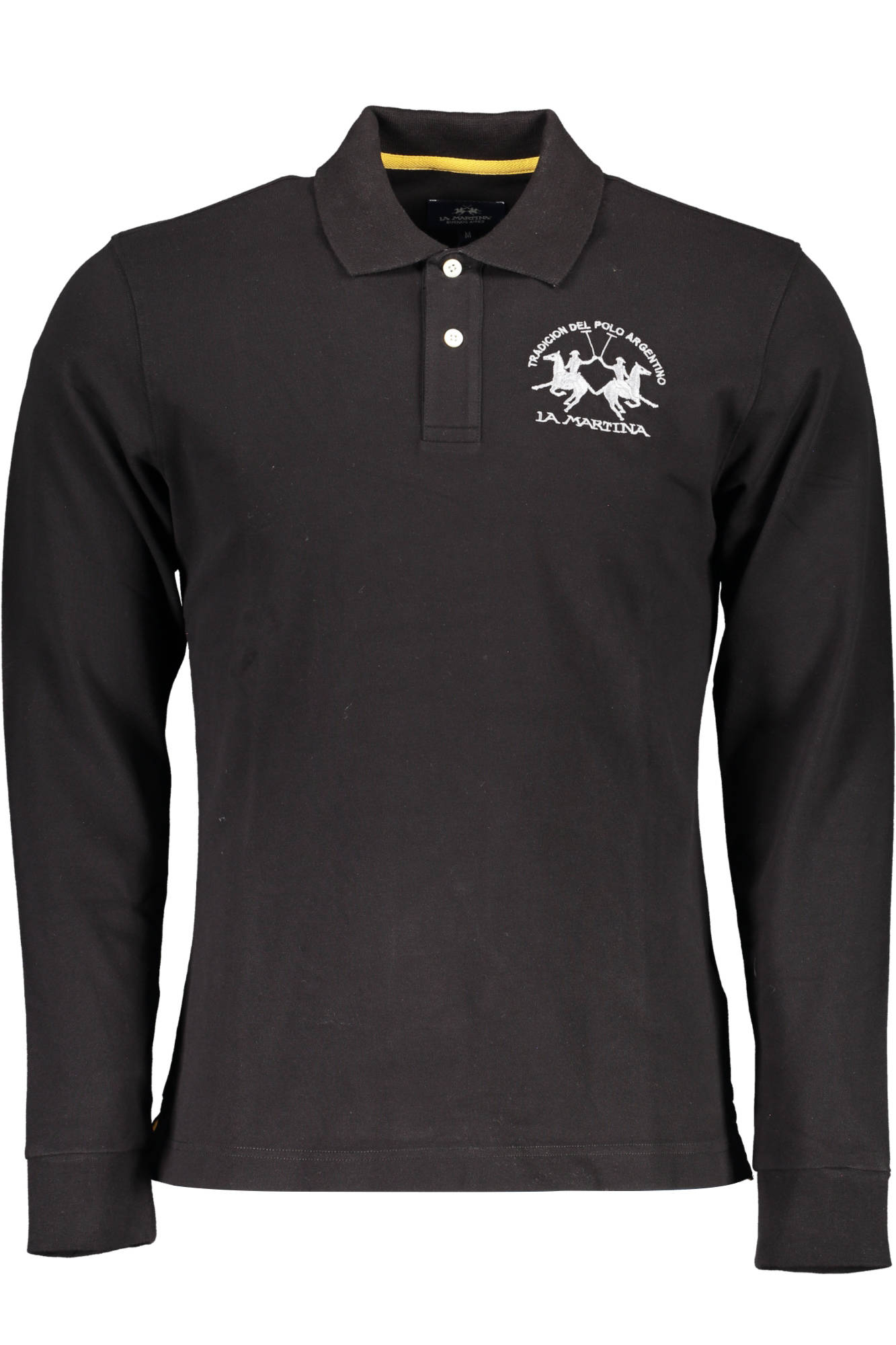LA MARTINA MEN'S BLACK LONG-SLEEVED POLO SHIRT