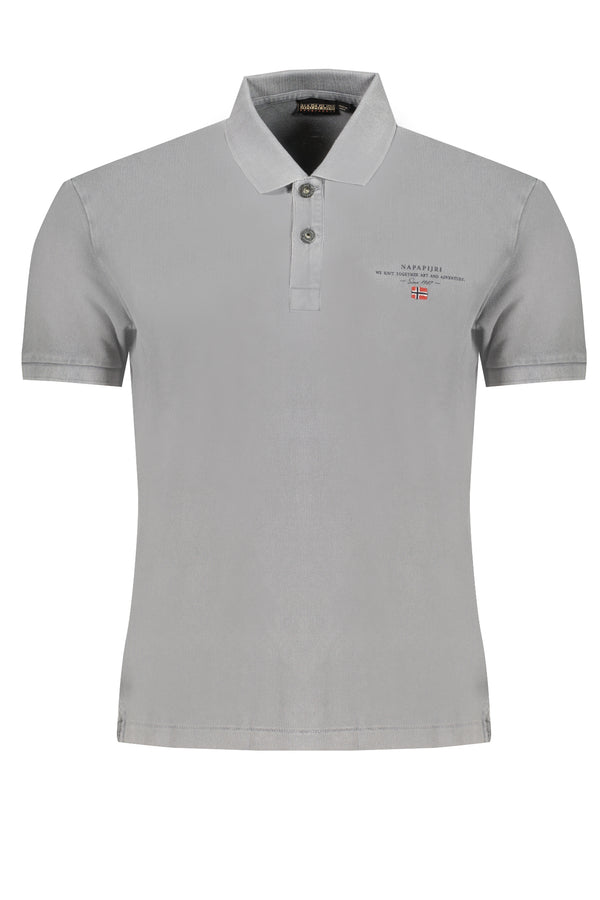CAMISA POLO DE MANGA CURTA CINZA MASCULINA NAPAPIJRI