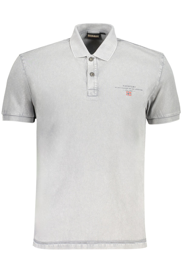 CAMISA POLO DE MANGA CURTA CINZA MASCULINA NAPAPIJRI