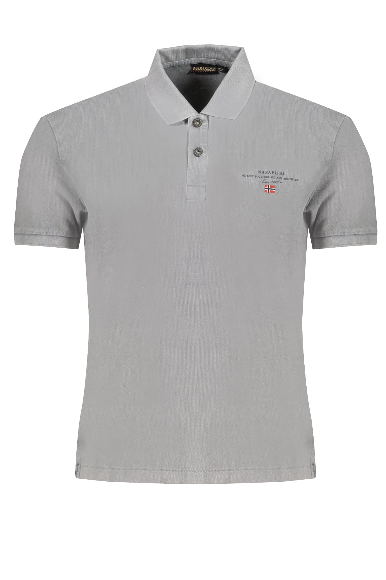 MEN'S NAPAPIJRI GREY SHORT SLEEVED POLO SHIRT