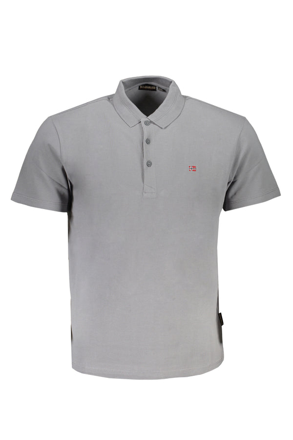 CAMISA POLO DE MANGA CURTA CINZA MASCULINA NAPAPIJRI