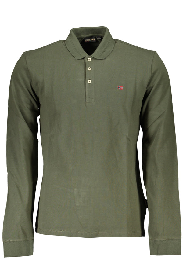 CAMISA POLO DE MANGAS COMPRIDAS VERDE MASCULINA NAPAPIJRI