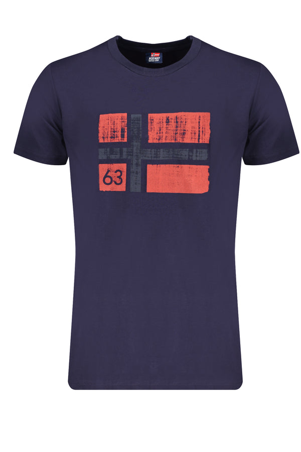 NORUEGA 1963 CAMISETA DE MANGA CURTA MASCULINA AZUL
