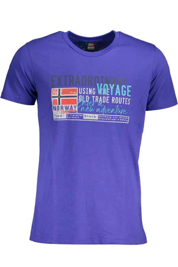 NORUEGA 1963 CAMISETA AZUL DE MANGA CURTA MASCULINA