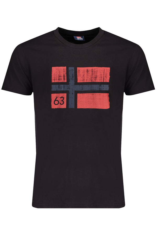 NORUEGA 1963 CAMISETA DE MANGA CURTA MASCULINA PRETA
