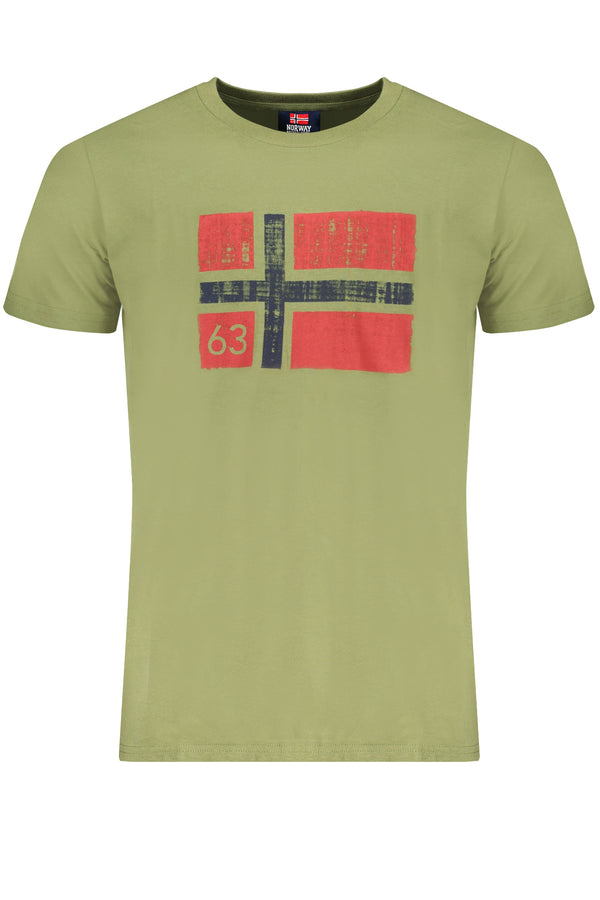 NORUEGA 1963 VERDE MASCULINO MANGA CURTA T-SHIRT