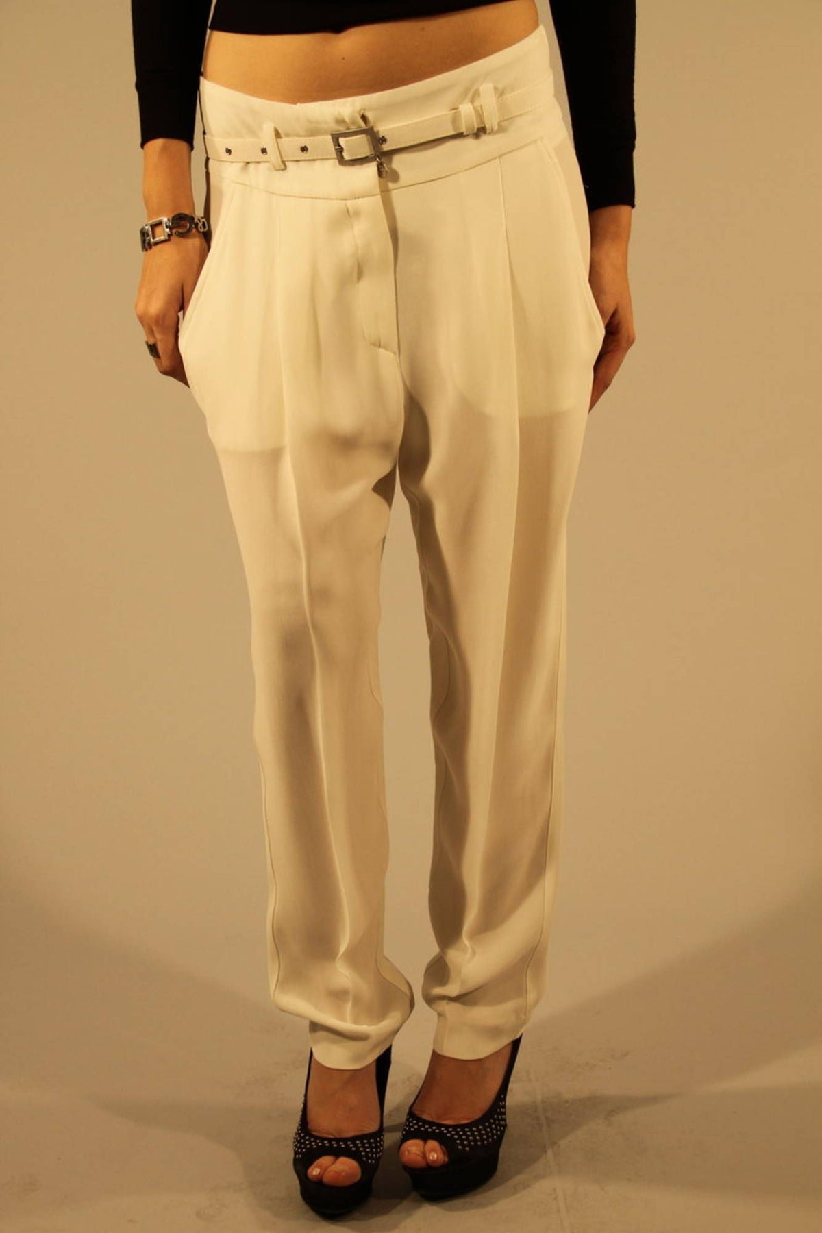 WOMEN'S WHITE TROUSERS PATRIZIA PEPE