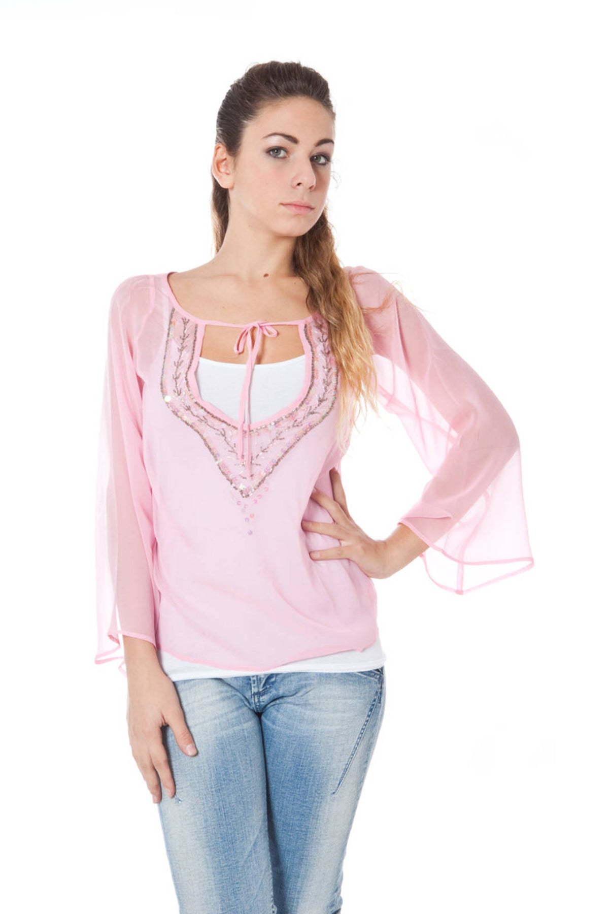 T-SHIRT COM LOGÓTIPO PHARD MULHER ROSA