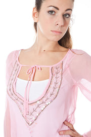 T-SHIRT COM LOGÓTIPO PHARD MULHER ROSA