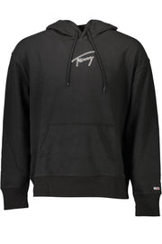 TOMMY HILFIGER MEN'S BLACK SWEATER WITHOUT ZIP