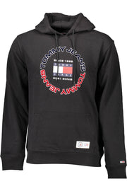 TOMMY HILFIGER MEN'S BLACK SWEATER WITHOUT ZIP