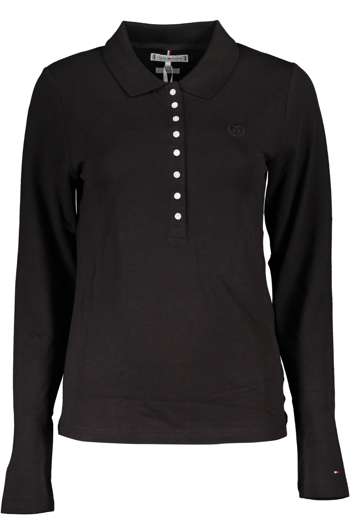 TOMMY HILFIGER WOMEN'S BLACK LONG SLEEVE POLO SHIRT