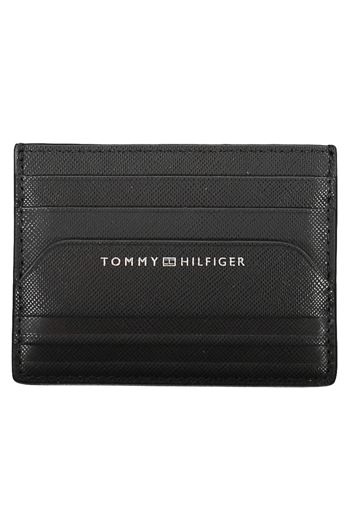 CARTEIRA EM COURO TOMMY HILFIGER HOMEM PRETA