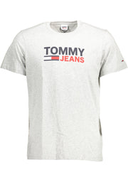 T-SHIRT EM ALGODÃO TOMMY HILFIGER HOMEM CINZENTA