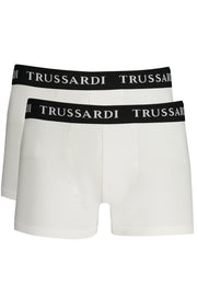 TRUSSARDI MEN'S WHITE BOXER SHORTS