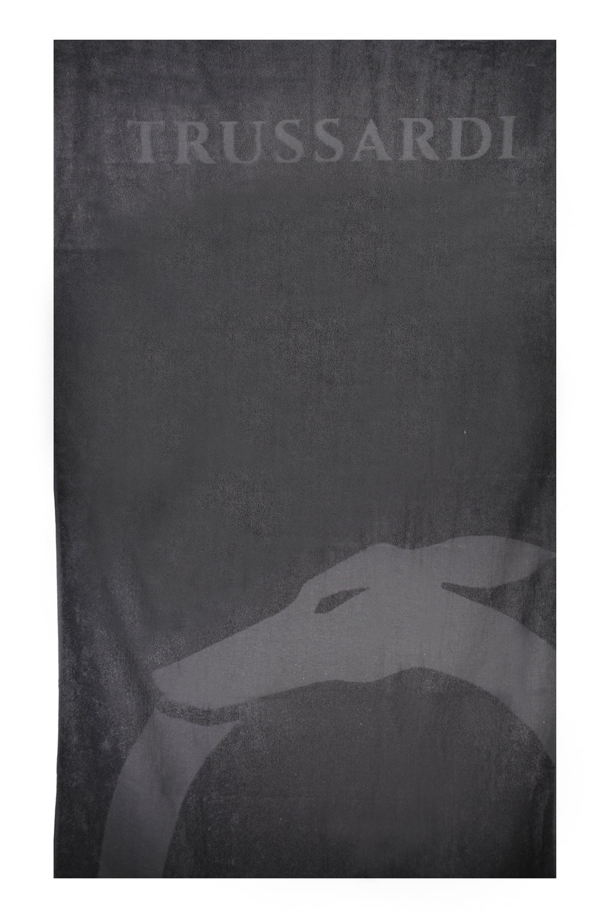 TRUSSARDI JEANS MEN'S BLACK BEACH TOWEL