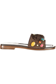 CHINELOS EM COURO TWINSET MULHER CASTANHOS