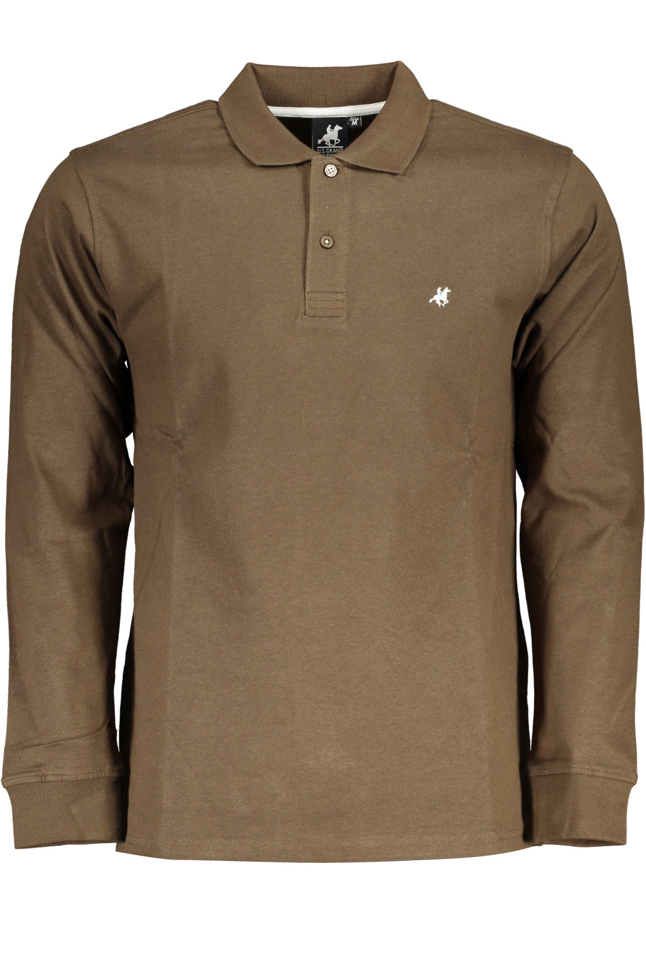 US Grand Polo Men's Long Sleeve Polo Shirt Brown
