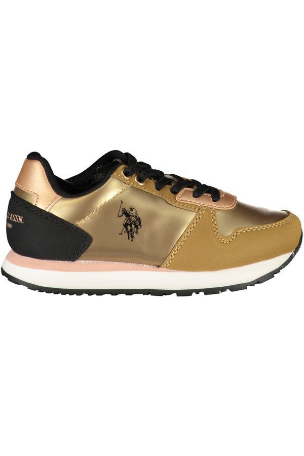 ASSN POLO DOS EUA. SAPATOS DESPORTIVOS INFANTIS DOURADOS