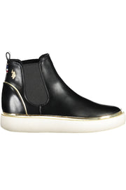 BOTINS COM LOGÓTIPO U.S. POLO ASSN. MULHER PRETOS