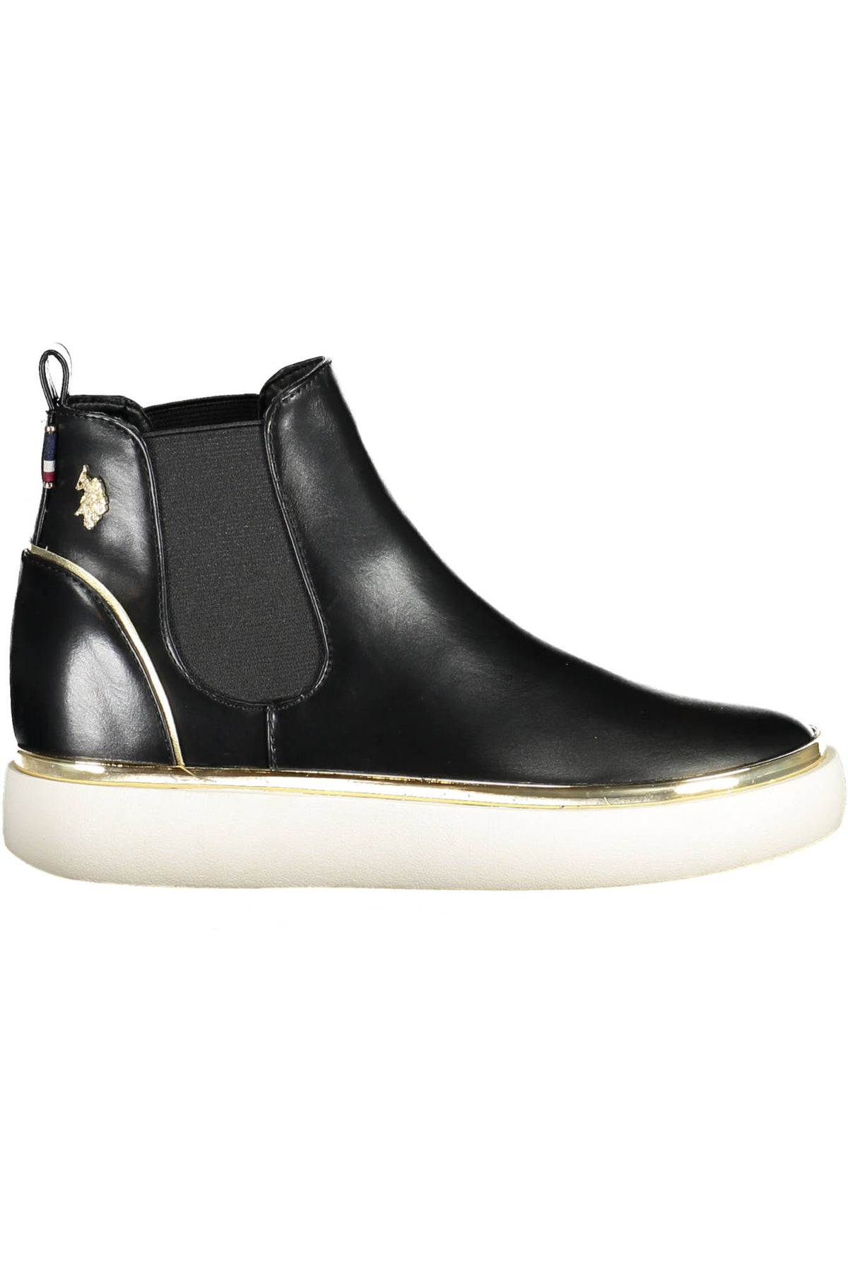 BOTINS COM LOGÓTIPO U.S. POLO ASSN. MULHER PRETOS