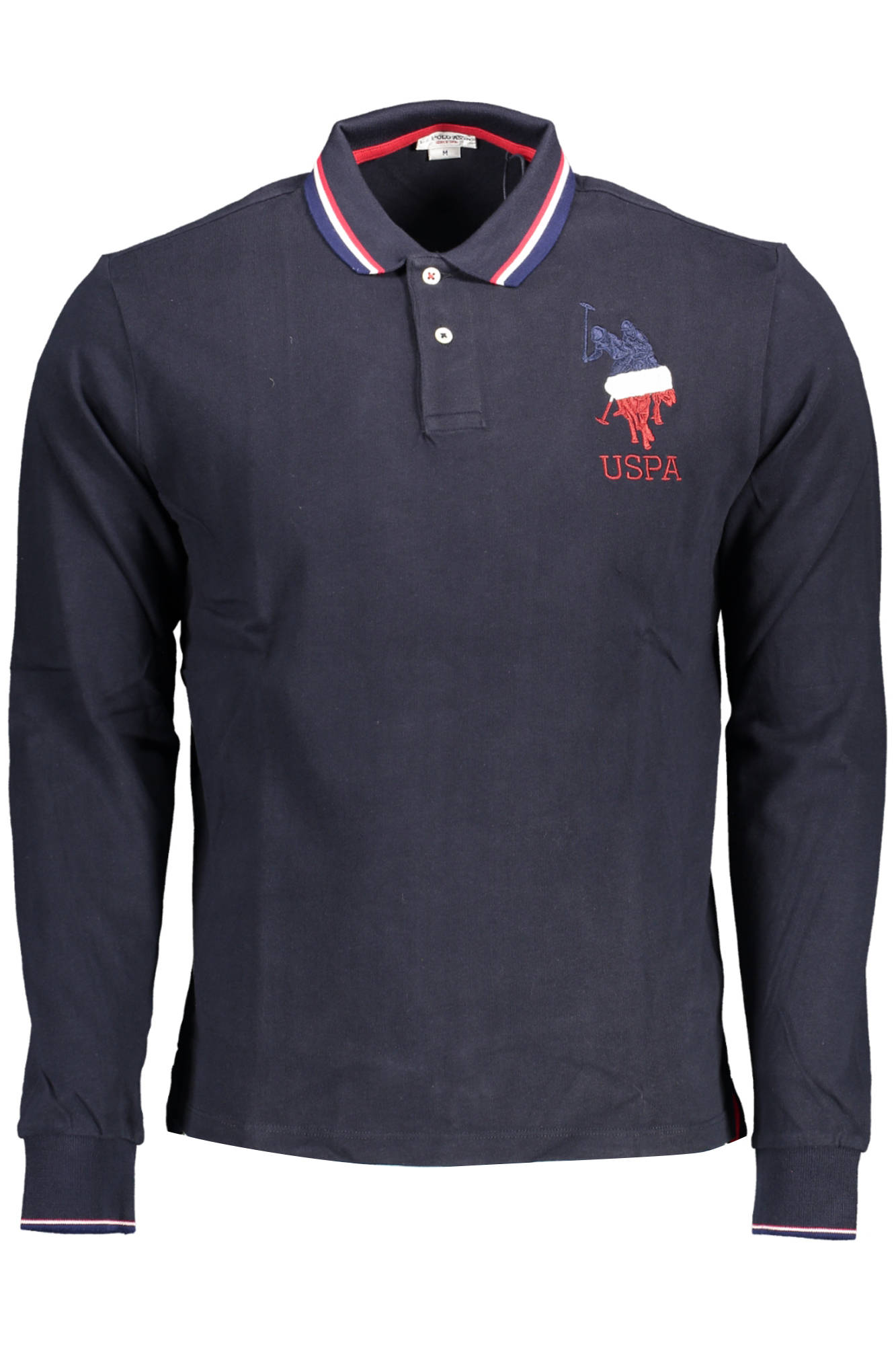 MEN'S USA LONG SLEEVE BLUE POLO SHIRT