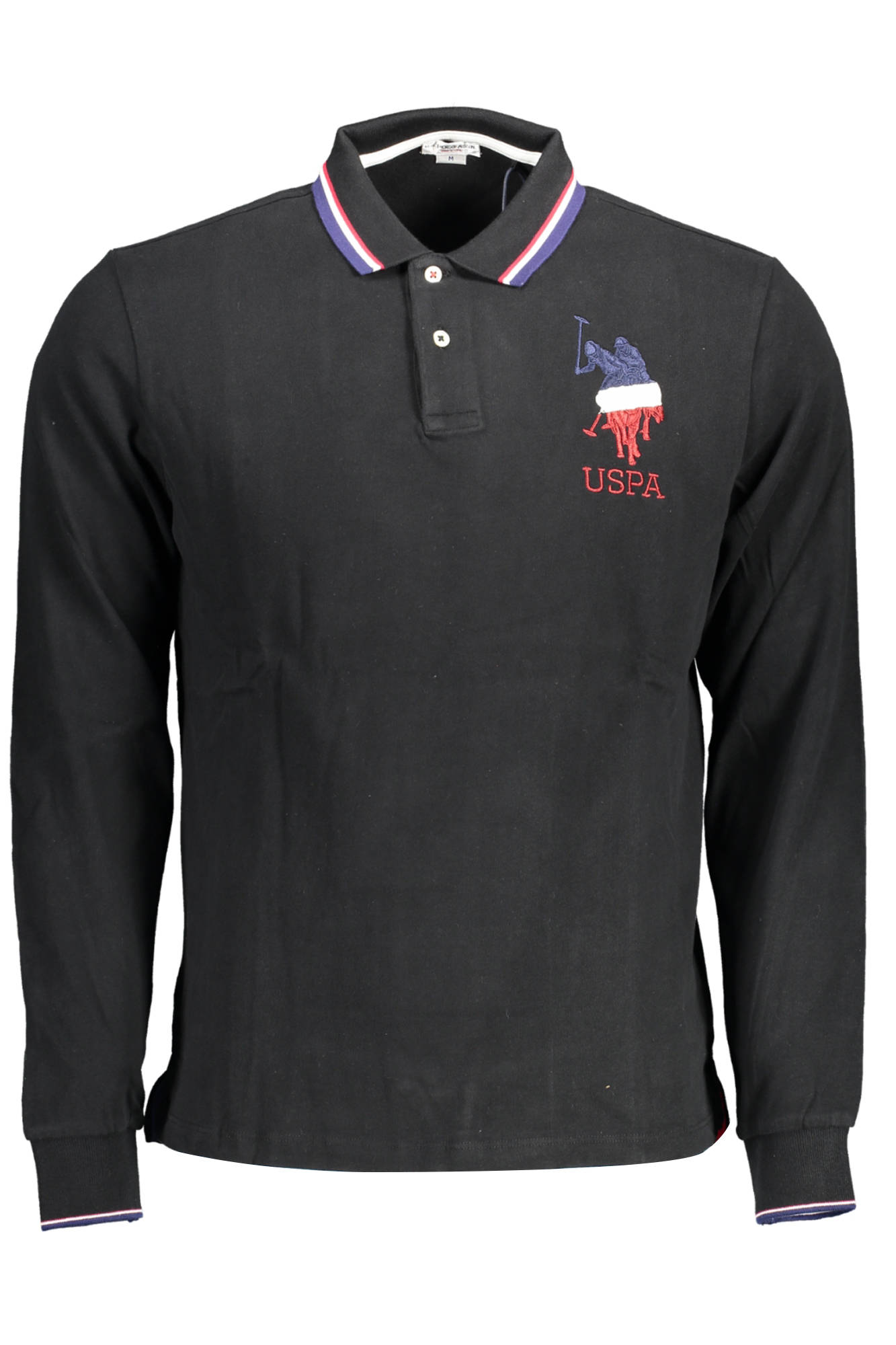 MEN'S BLACK LONG-SLEEVED US POLO POLO SHIRT